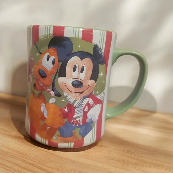 Disney Store Christmas Mug Mickey|Minnie|Pluto Candy Cane Stripes - Picture 2 of 6